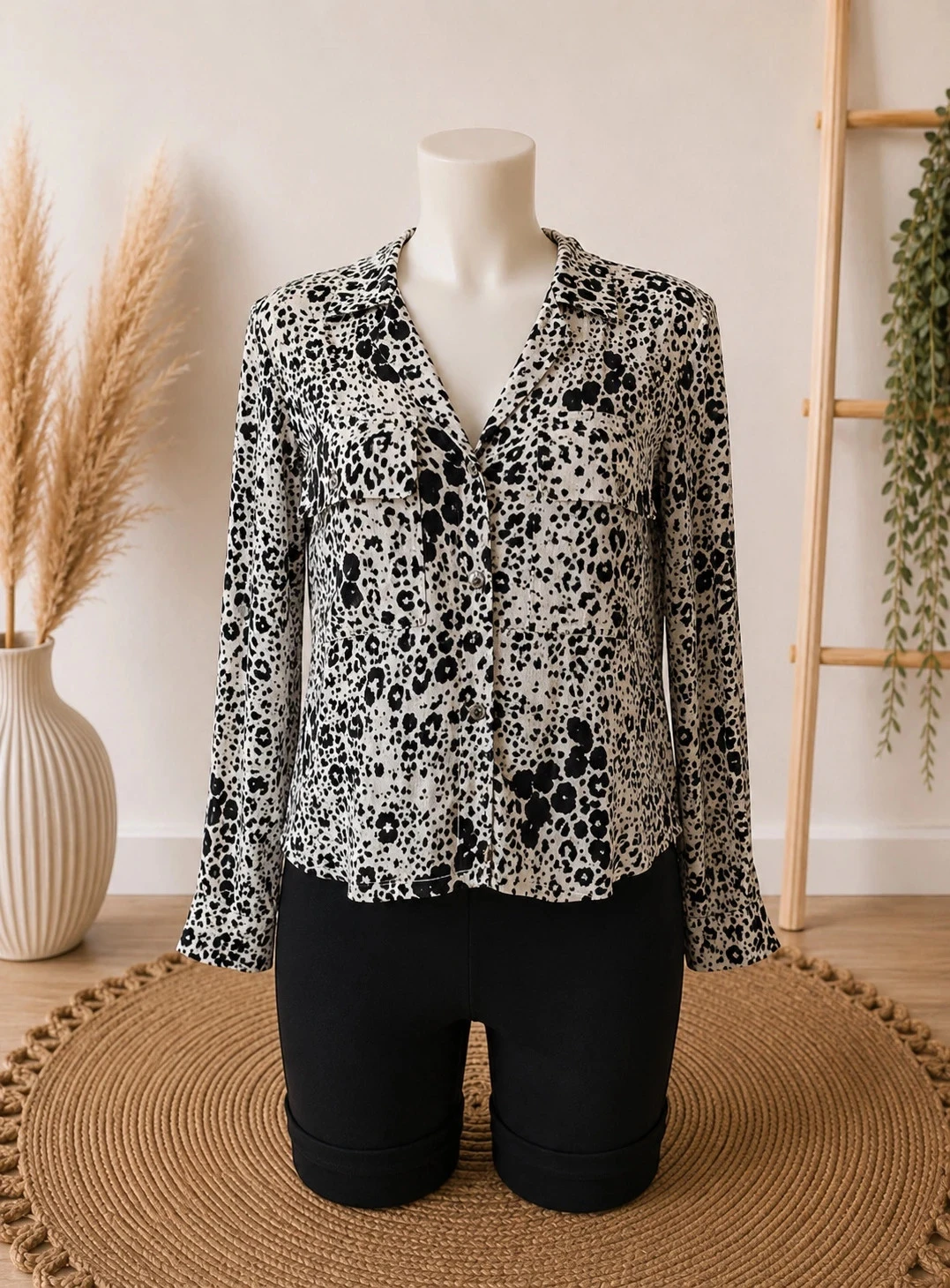 Chemise Zara TRF à imprimé léopard légère - Taille XS